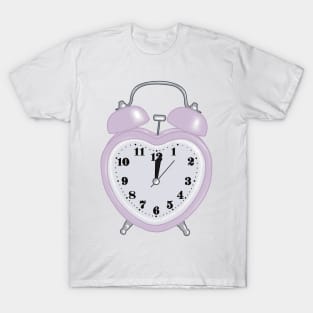 purple heart shaped alarm clock aesthetic dollette coquette T-Shirt